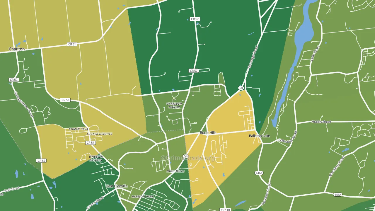 Burnt Hills, NY Map of Arson Rates