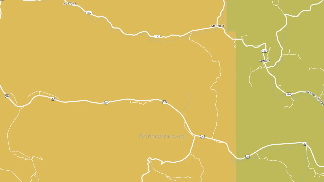 Burnt Woods, OR Map of Arson Rates