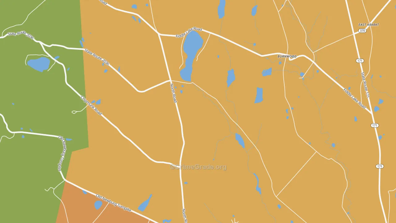Burnwood, PA Map of Arson Rates