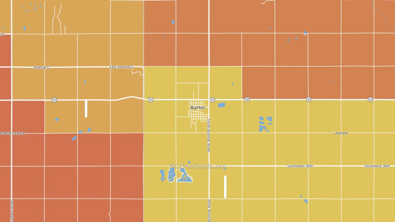 Burrton, KS Map of Arson Rates