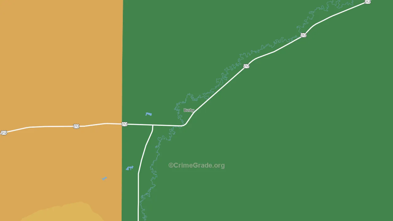 Busby, MT Map of Arson Rates