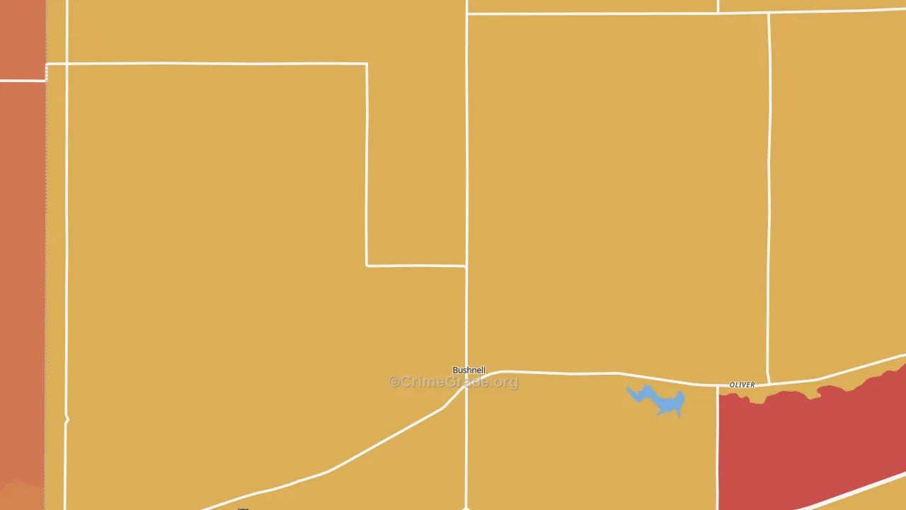 Bushnell, NE Map of Arson Rates