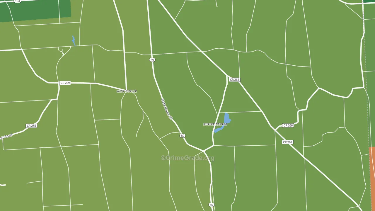 Butler Center, NY Map of Arson Rates