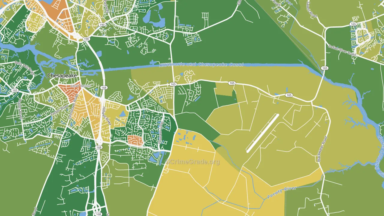 Butts Station, Chesapeake, VA Map of Arson Rates