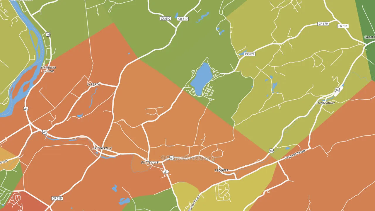 Buttzville, NJ Map of Arson Rates