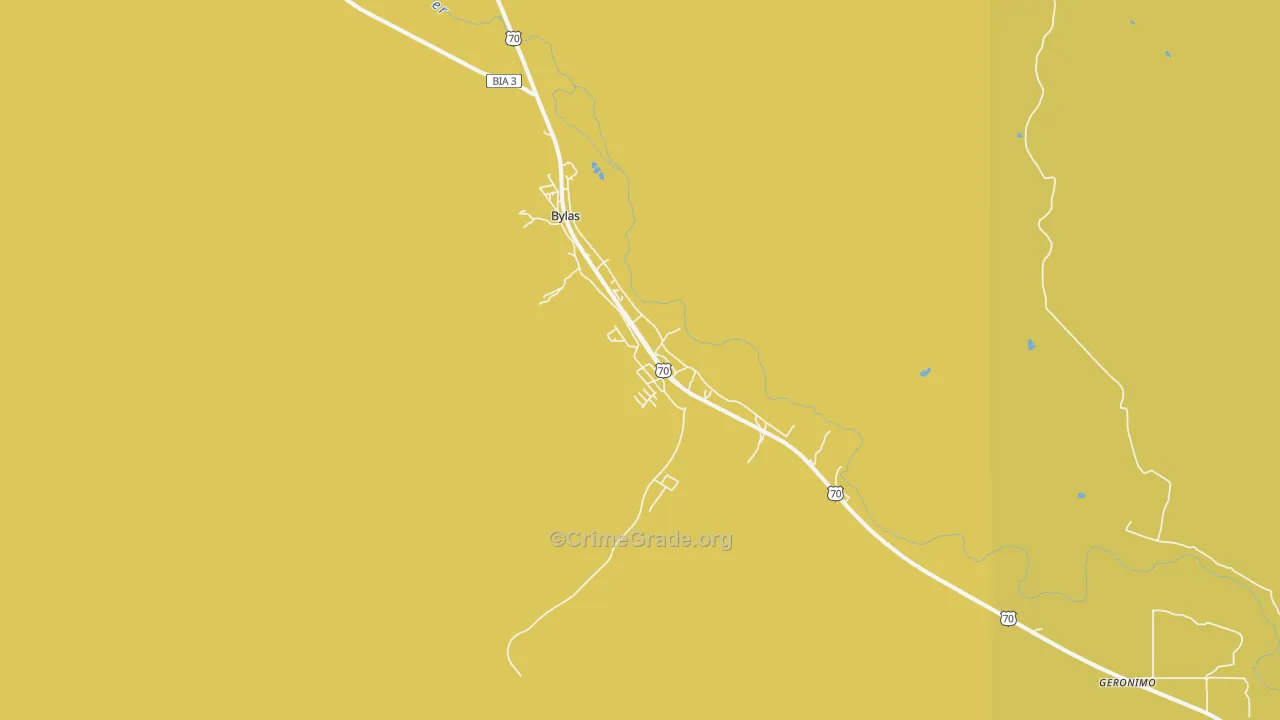 Bylas, AZ Map of Arson Rates
