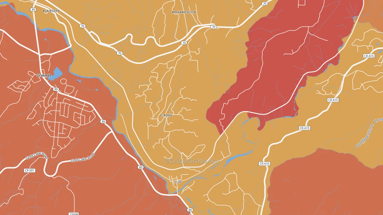C-Road, CA Map of Arson Rates