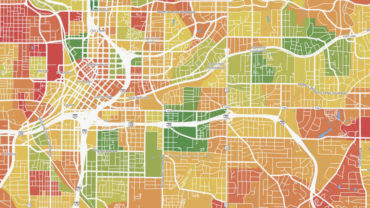 Cabbage Town, Atlanta, GA Map of Arson Rates