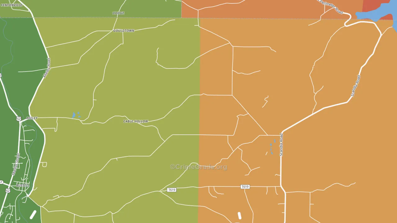 Cable Hollow, PA Map of Arson Rates