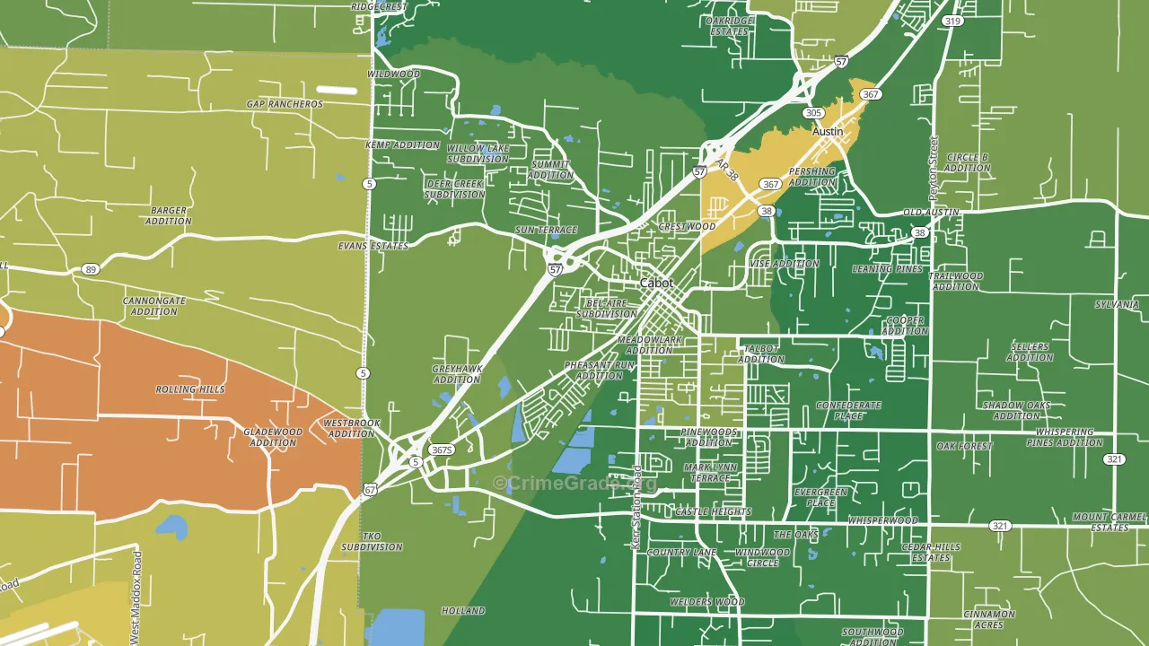 Cabot, AR Map of Arson Rates