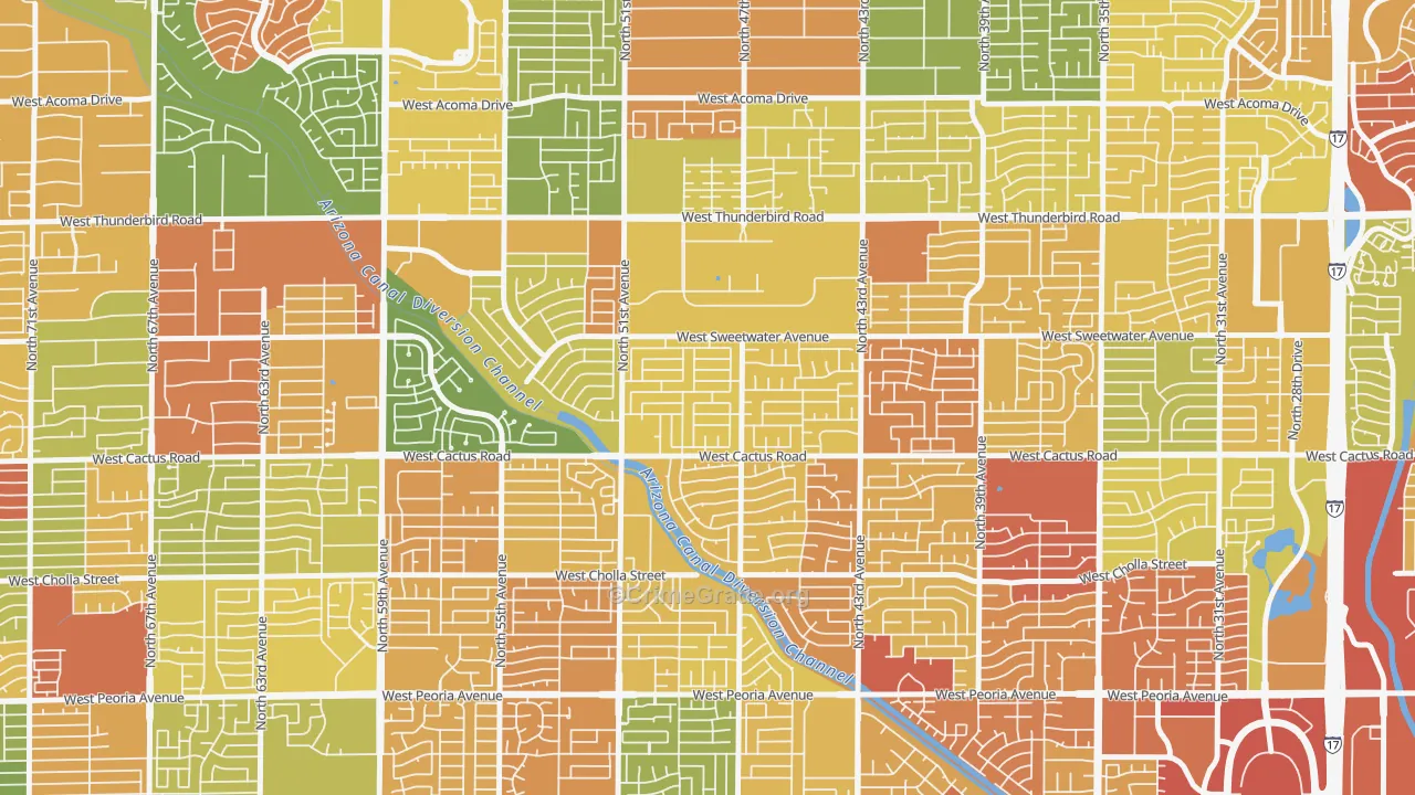 Cactus Gale, Glendale, AZ Map of Arson Rates