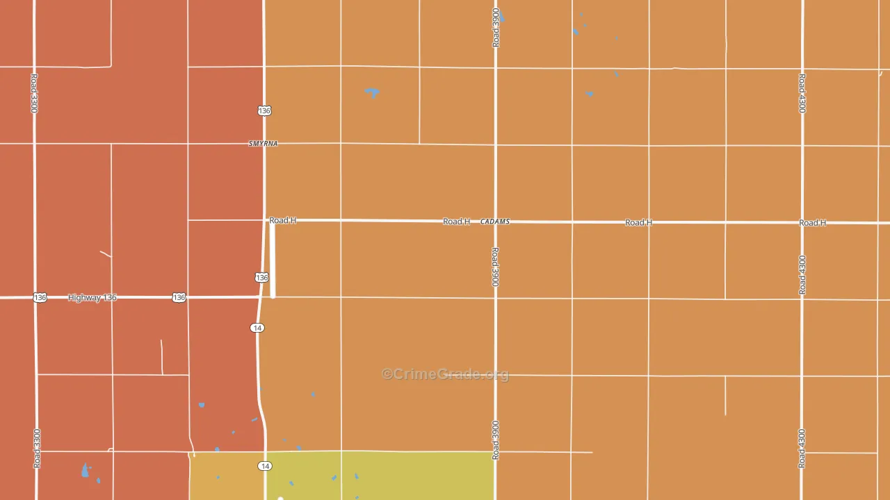 Cadams, NE Map of Arson Rates