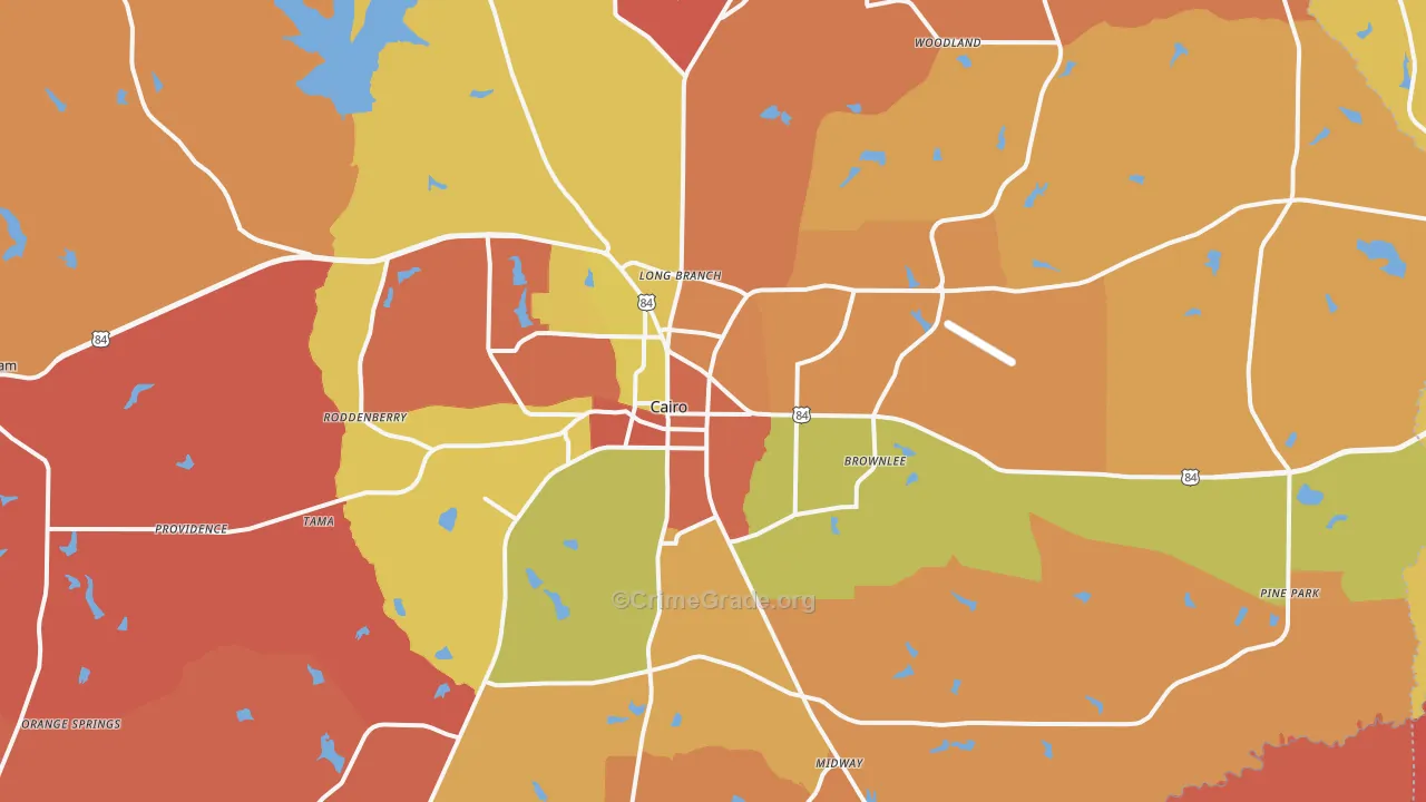 Cairo, GA Map of Arson Rates