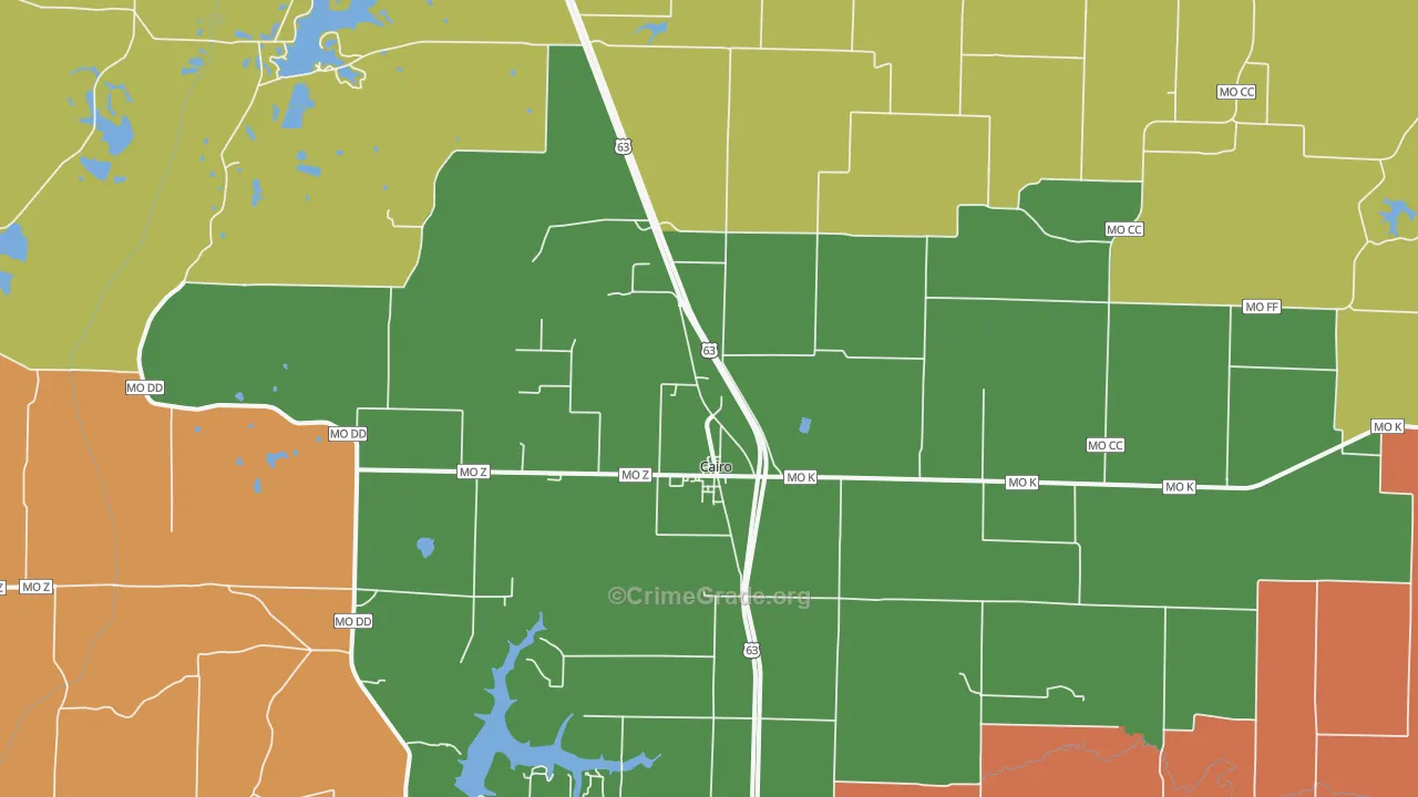 Cairo, MO Map of Arson Rates