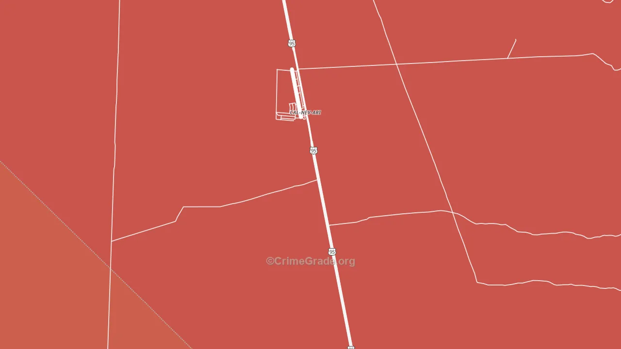 Cal Nev Ari, NV Map of Arson Rates