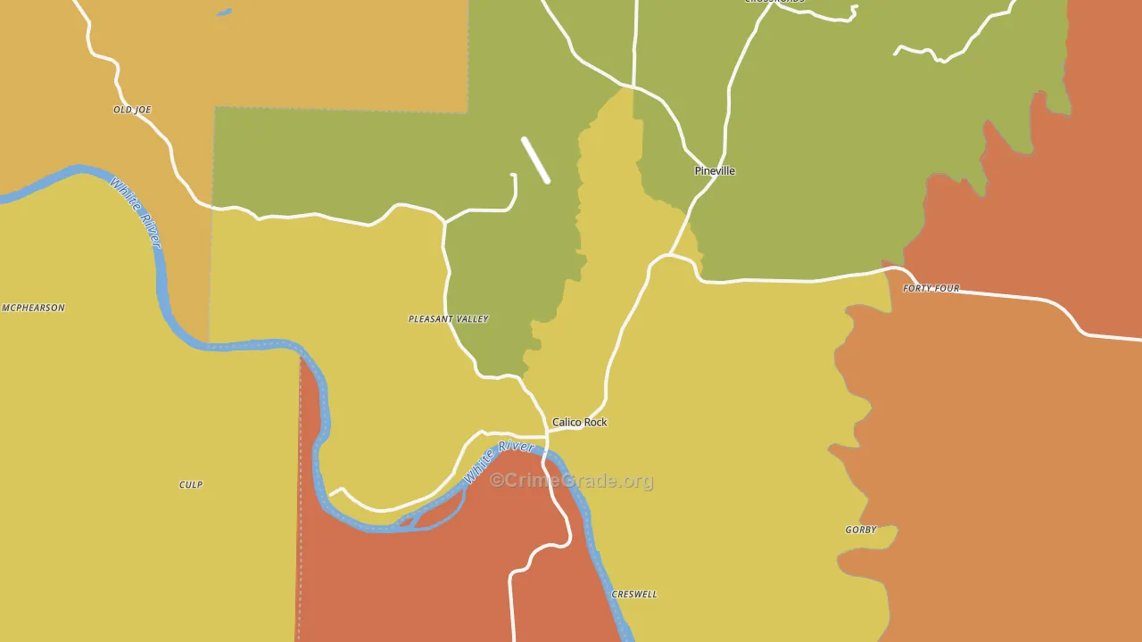 Calico Rock, AR Map of Arson Rates