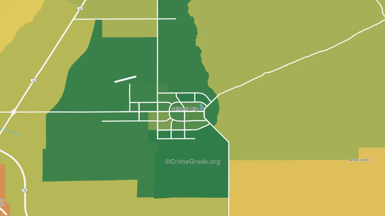 California City, CA Map of Arson Rates