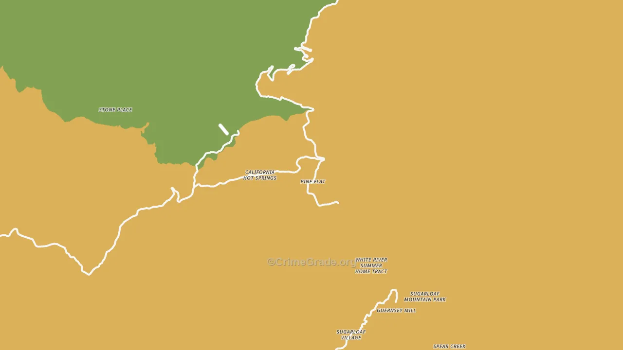 California Hot Springs, CA Map of Arson Rates
