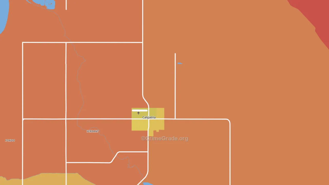 Calipatria, CA Map of Arson Rates