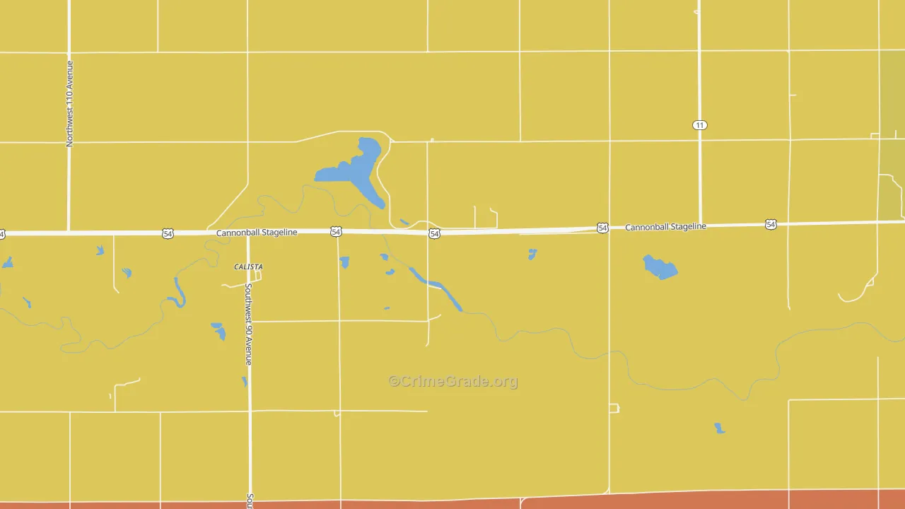 Calista, KS Map of Arson Rates