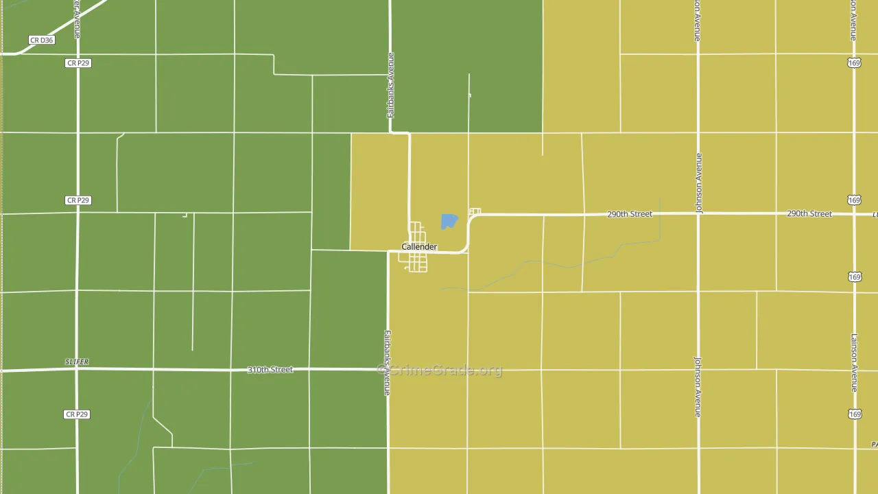 Callender, IA Map of Arson Rates