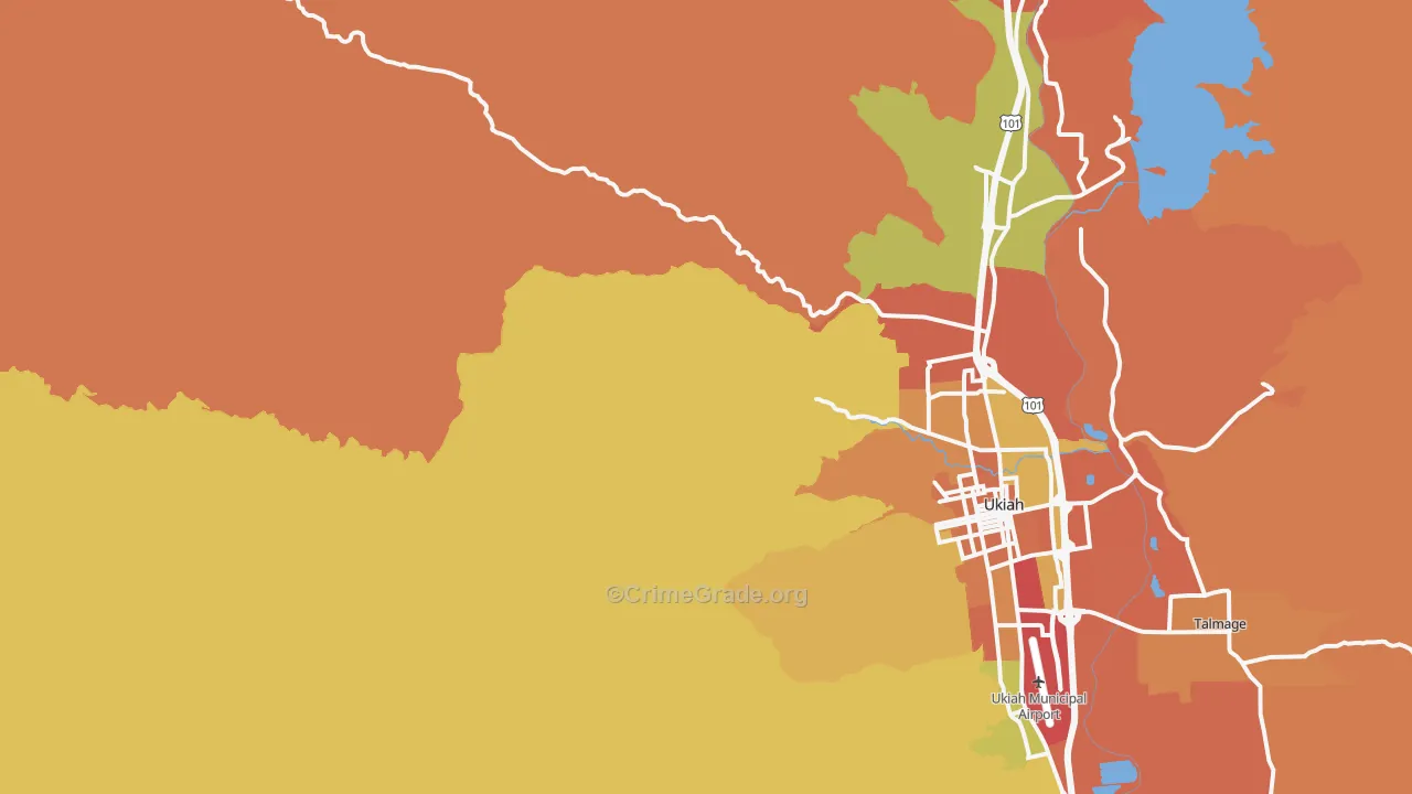 Calpella, CA Map of Arson Rates