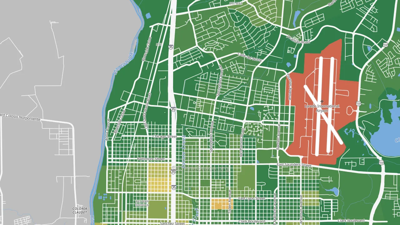 Calton Gardens, Laredo, TX Map of Arson Rates