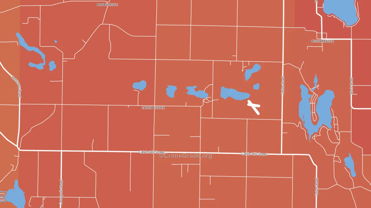Calvin Center, MI Map of Arson Rates