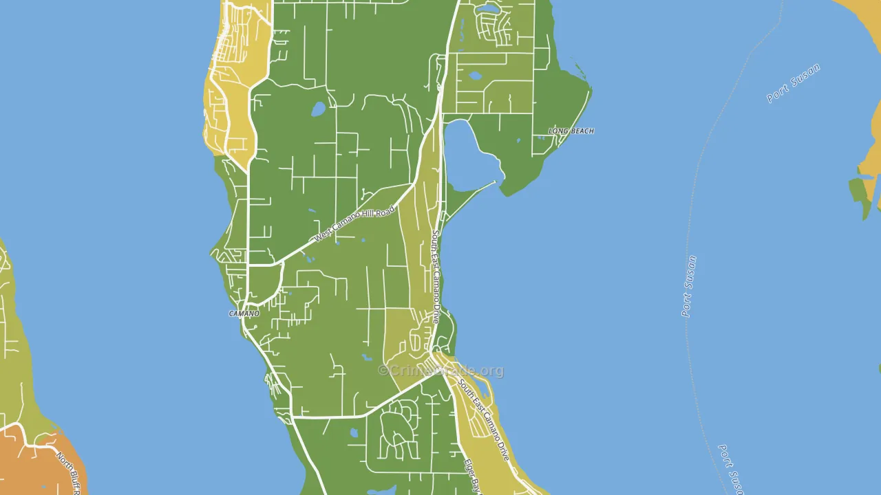 Camano Island, WA Map of Arson Rates