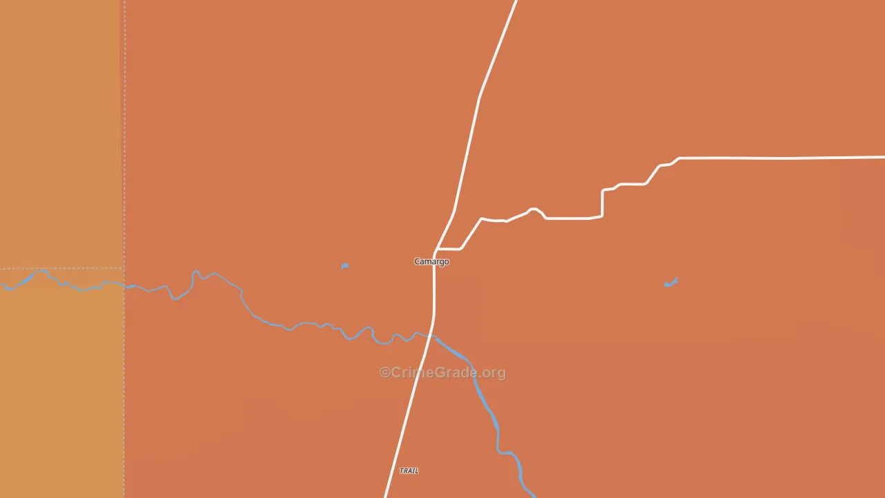 Camargo, OK Map of Arson Rates