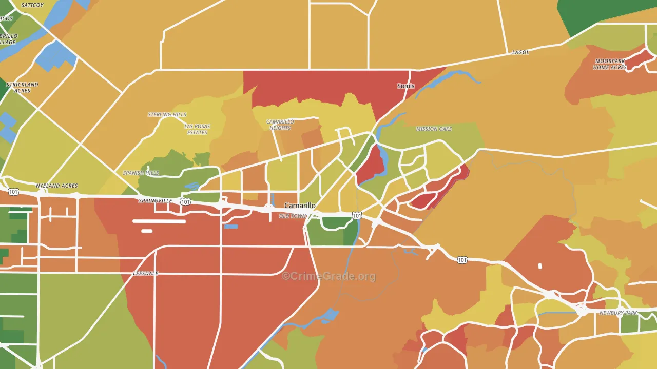 Camarillo, CA Map of Arson Rates
