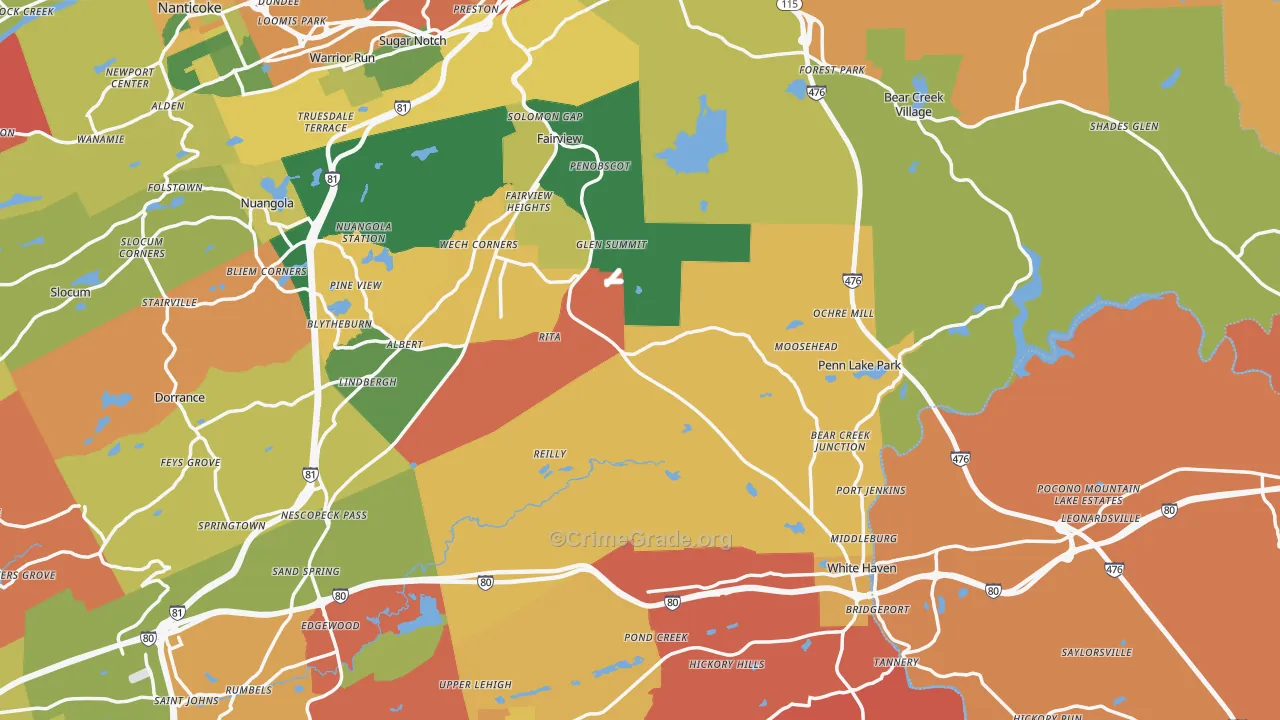 Cambra, PA Map of Arson Rates