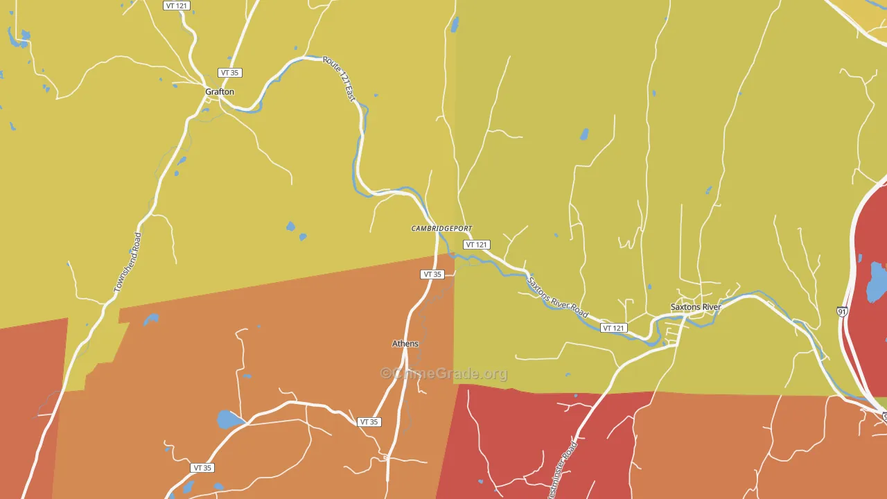 Cambridgeport, VT Map of Arson Rates
