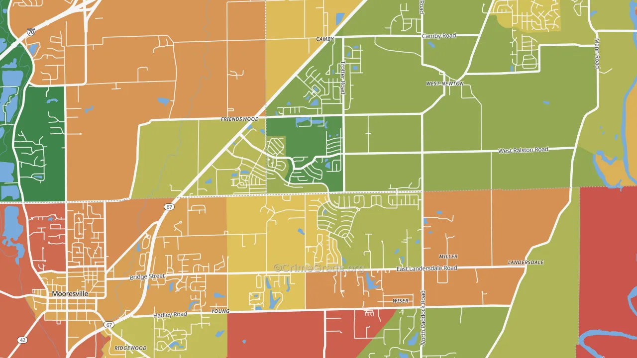 Camby, IN Map of Arson Rates