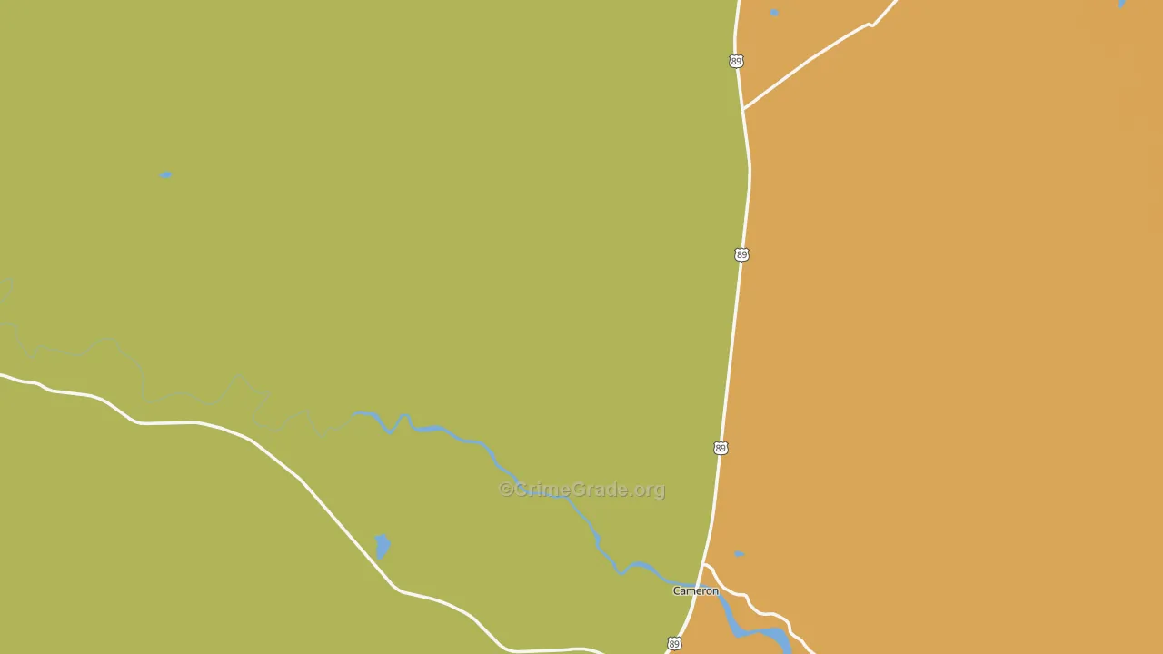 Cameron, AZ Map of Arson Rates