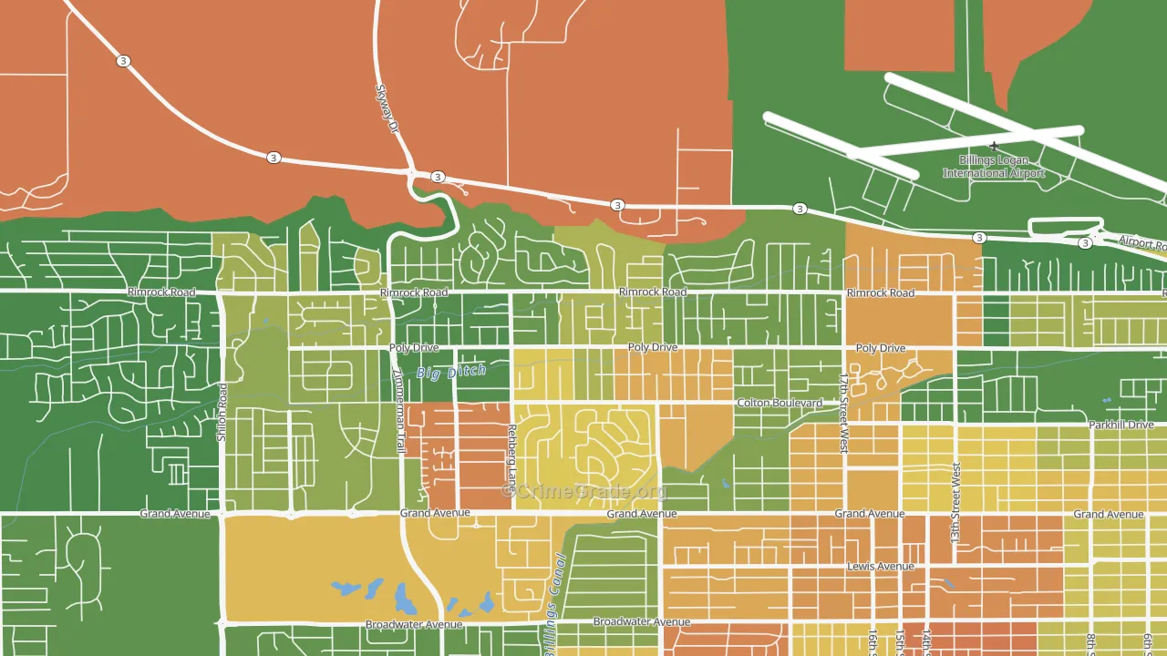 Cameron Park, Billings, MT Map of Arson Rates