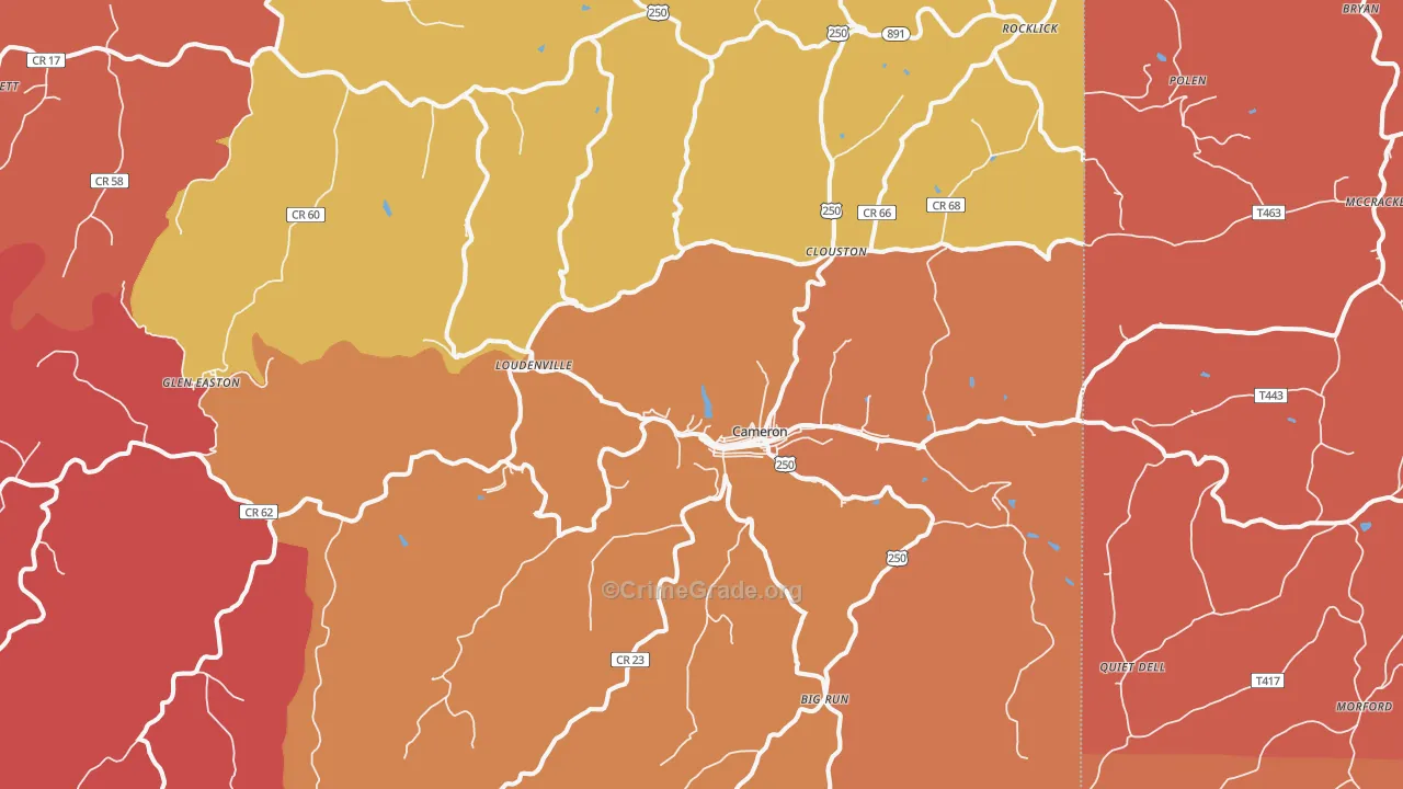 Cameron, WV Map of Arson Rates