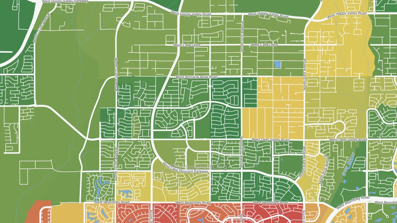 Camino Lago, Phoenix, AZ Map of Arson Rates