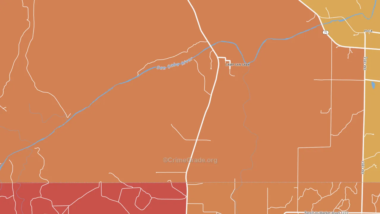 Camp San Saba, TX Map of Arson Rates