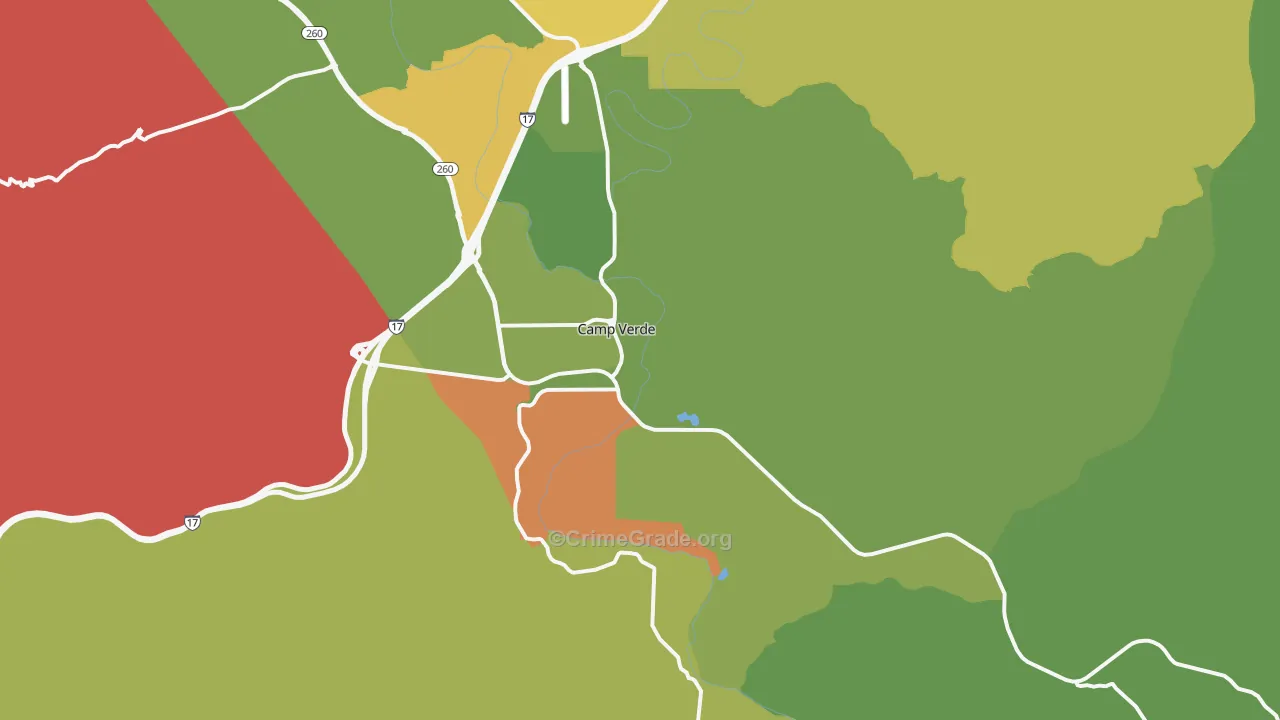 Camp Verde, AZ Map of Arson Rates