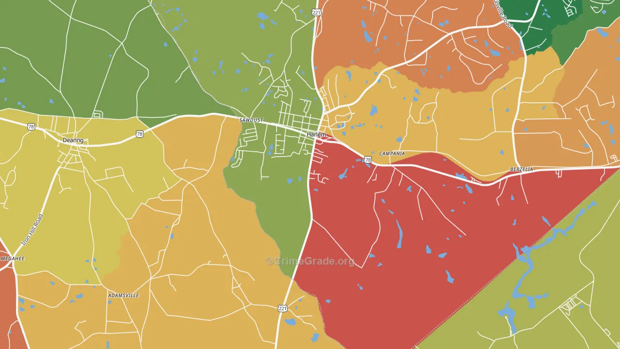 Campania, GA Map of Arson Rates