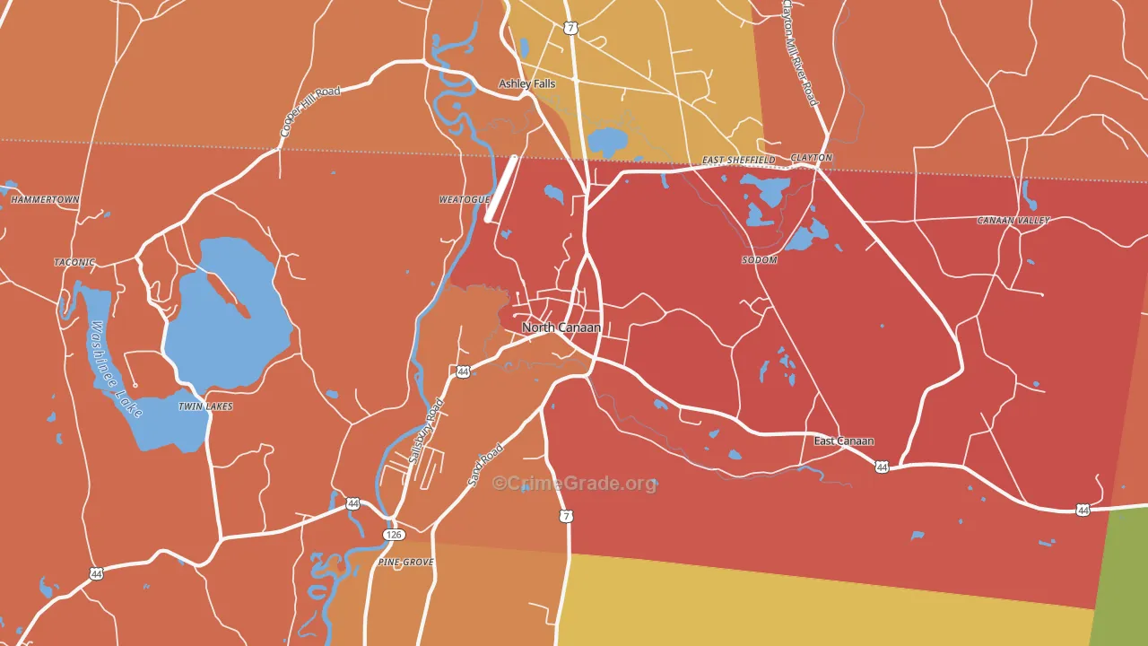 Canaan, CT Map of Arson Rates