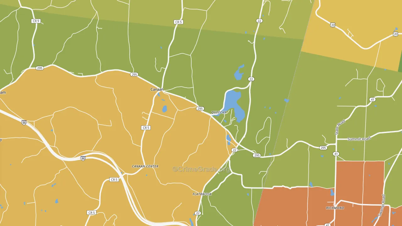 Canaan, NY Map of Arson Rates