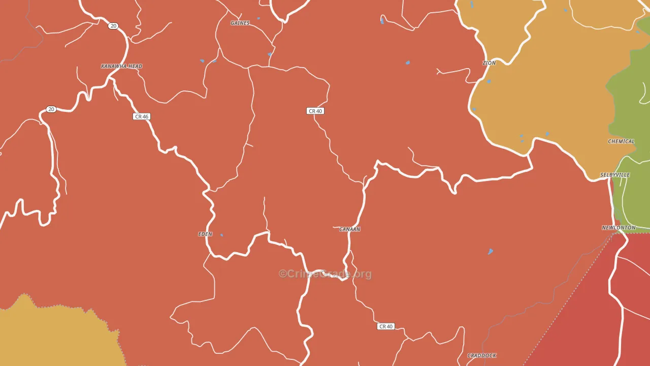 Canaan, WV Map of Arson Rates