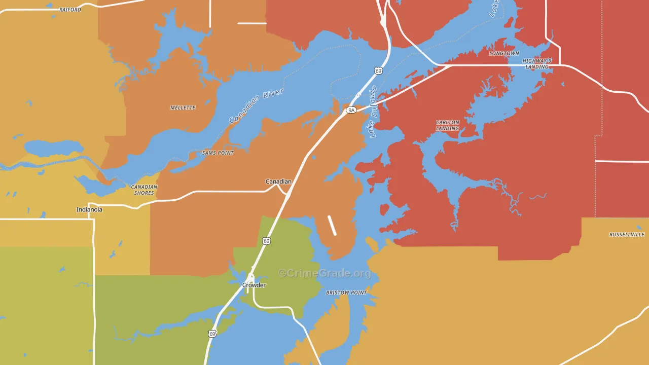 Canadian, OK Map of Arson Rates