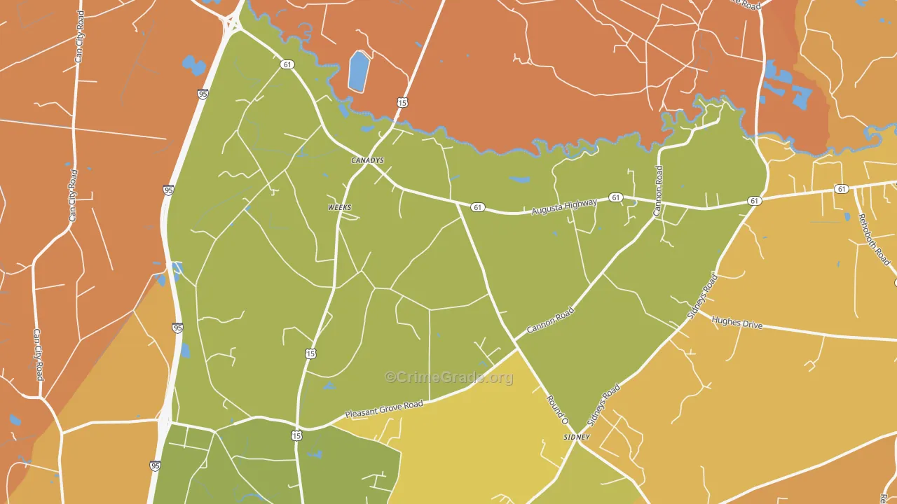 Canadys, SC Map of Arson Rates