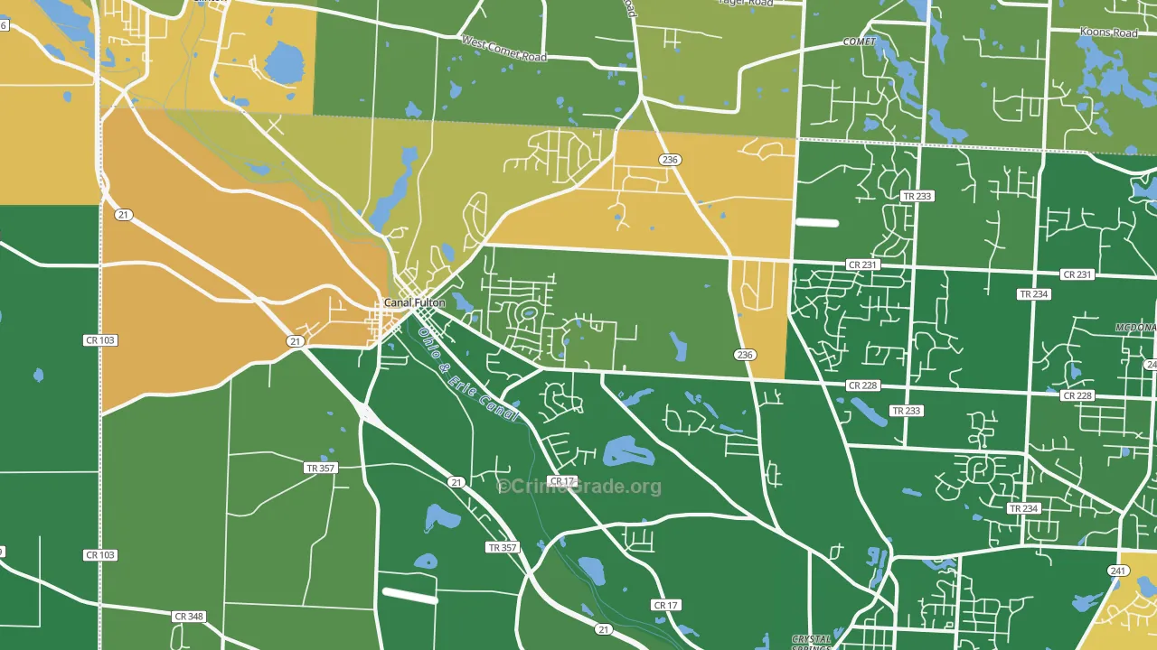 Canal Fulton, OH Map of Arson Rates