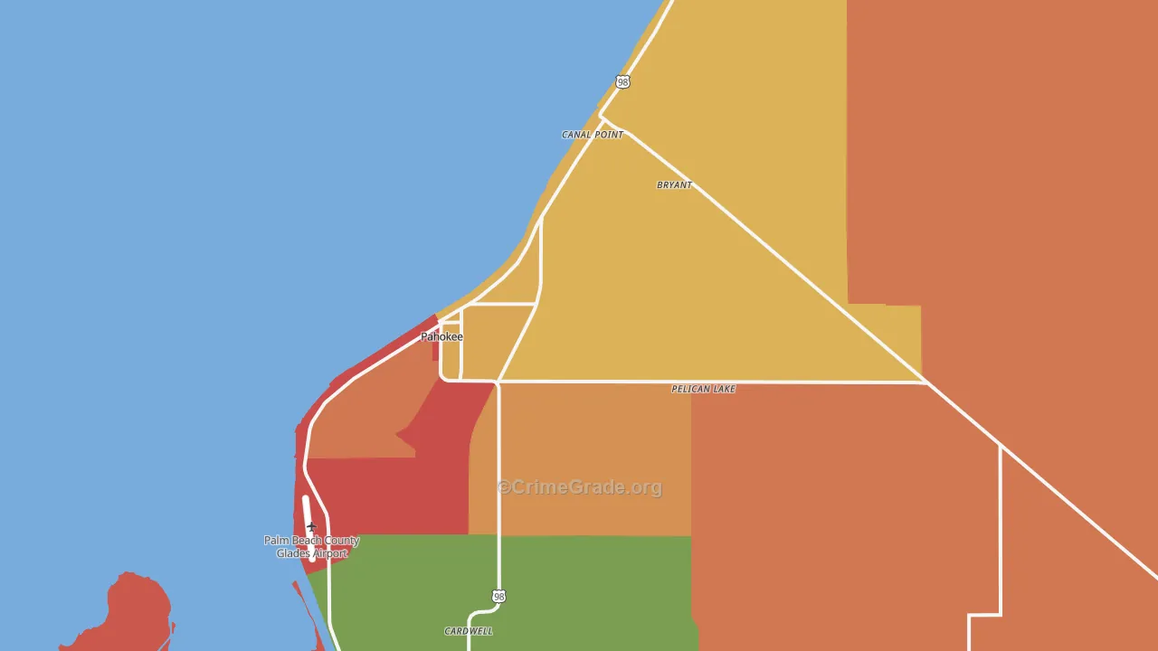 Canal Point, FL Map of Arson Rates