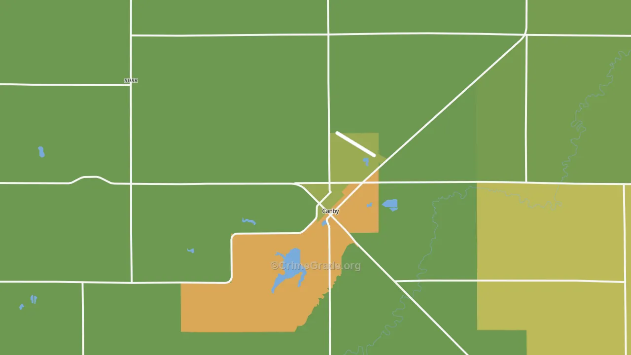 Canby, MN Map of Arson Rates