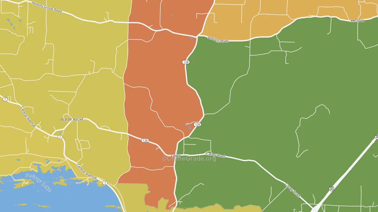 Caney, AR Map of Arson Rates